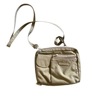 Baggallini tan Nylon Crossbody Travel Organizer Bag Multi-Compartment